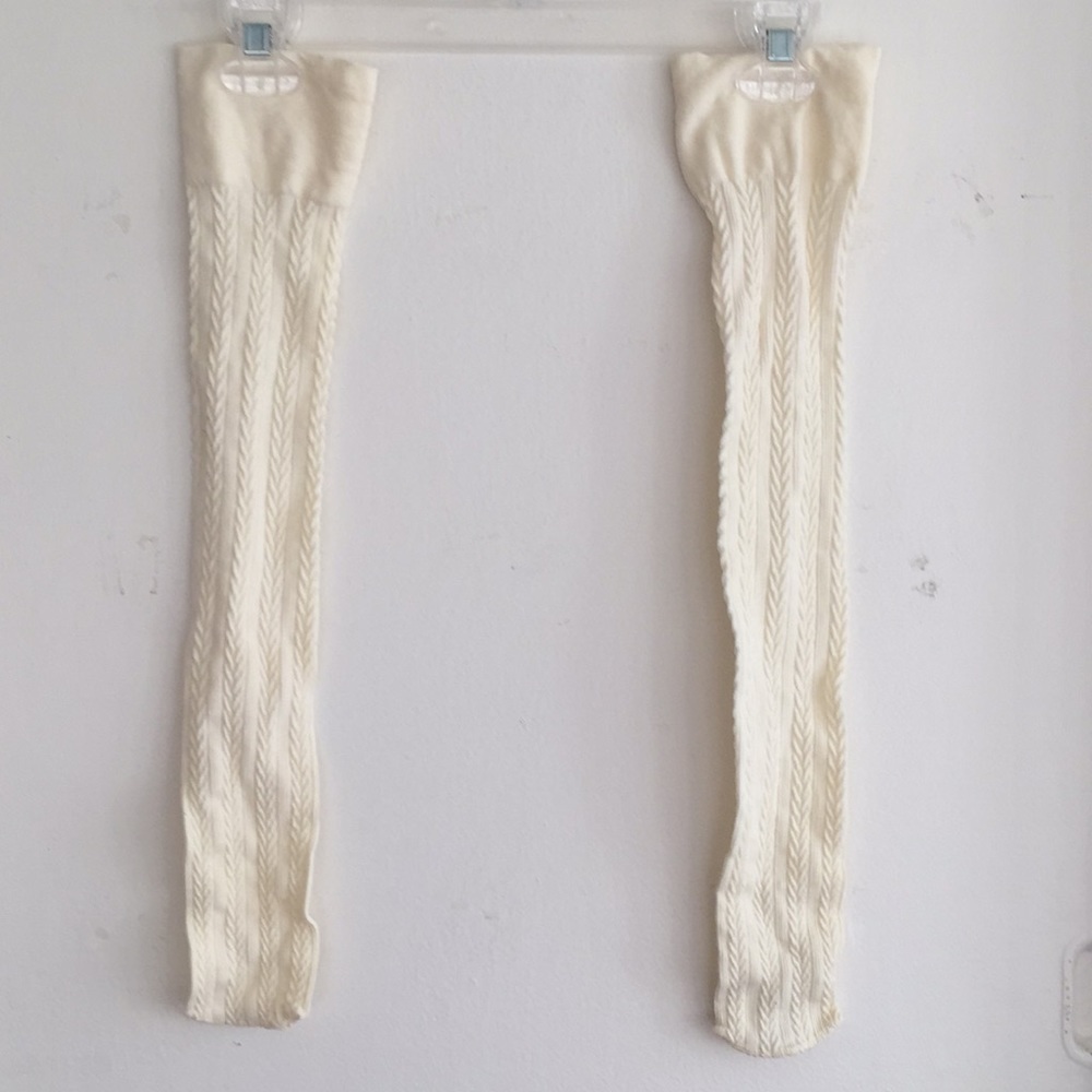 black and cream knee high socks